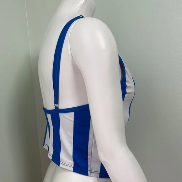 Kortni Jeane Tankini Top Medium Sporty Stripe Square neckline - Picture 3 of 7